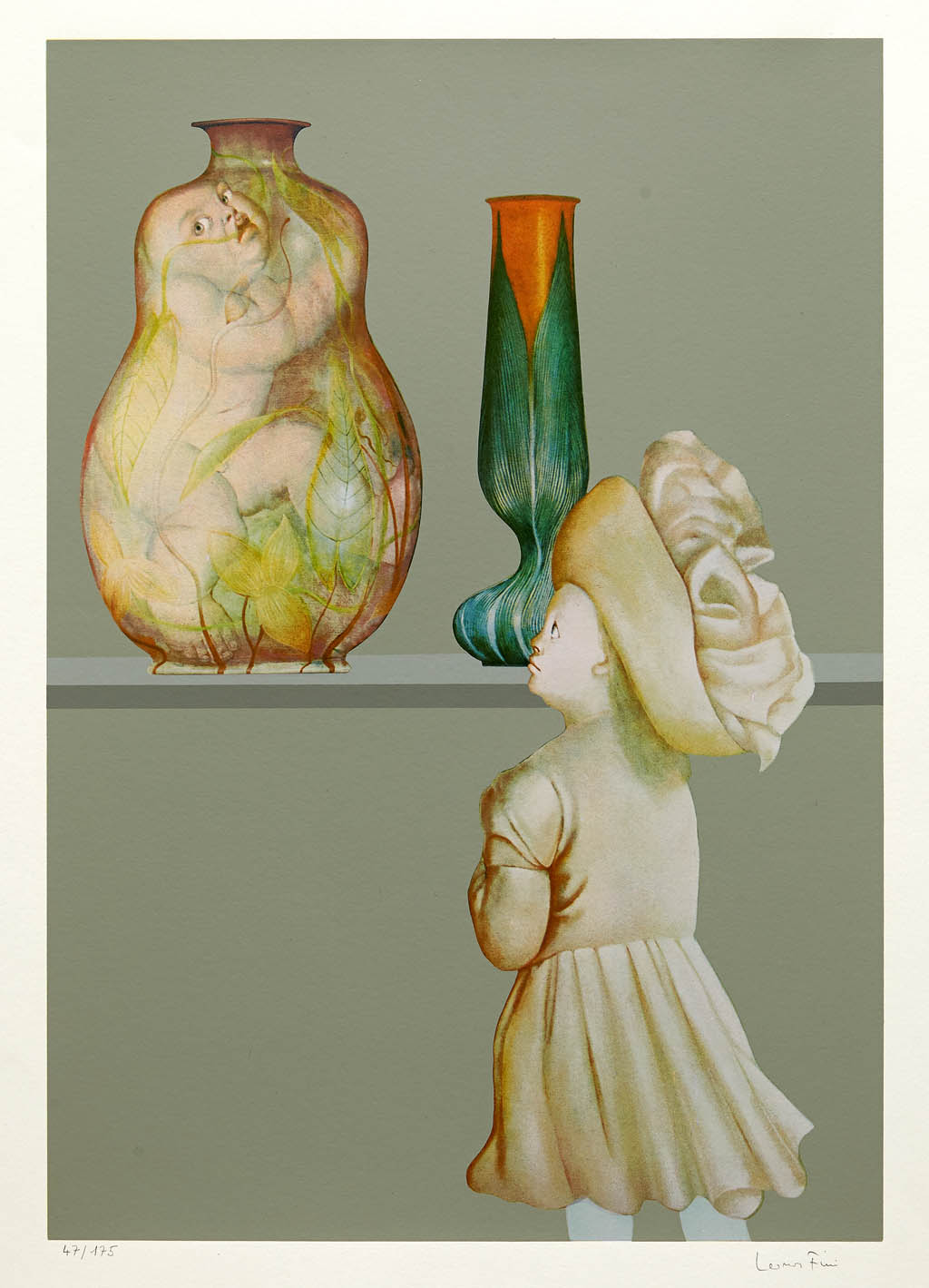 Leonor Fini - Les Lecons Plate 10 - L'Orphelin de Velletri (The Orphan of Velletri) - 1976 color serigraph